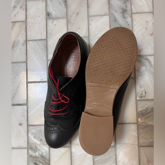 JULIA BO Women’s Black Leather Astoria - Derby Shoes - Size 6 (36) - Picture 9 of 13